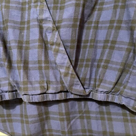 Madewell Blue & Black Plaid Twist Front Button Down Shirt Womens XXS Casual - Picture 6 of 9
